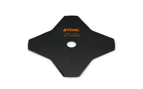 STIHL Couteau à herbe 4 dents – Couteau à herbe, 4 dents Ø 230 mm / Alésage 25,4 mm - photo produit