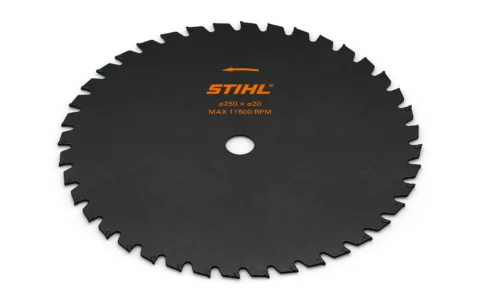 STIHL Couteau à herbes anti projections à 40 dents – Couteau à herbe anti-projection Ø 250 mm / Alésage 25,4 mm - photo produit