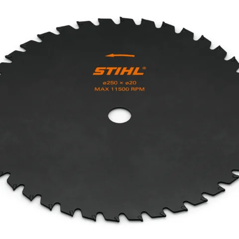 STIHL Couteau à herbes anti projections à 40 dents – Couteau à herbe anti-projection Ø 250 mm / Alésage 25,4 mm - photo produit