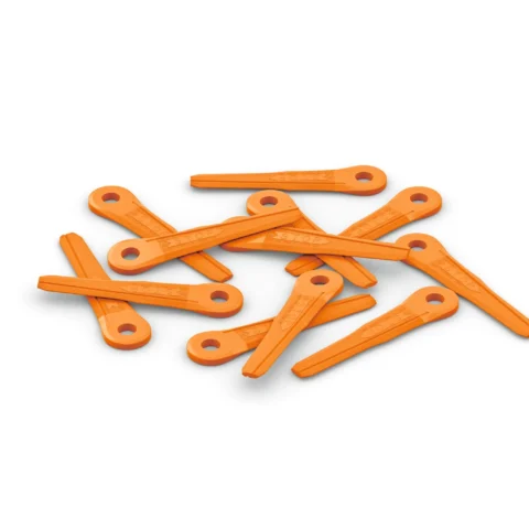 STIHL Jeu de 12 couteaux en plastique orange pour PolyCut 7-3, 27-3, 47-3 - photo produit