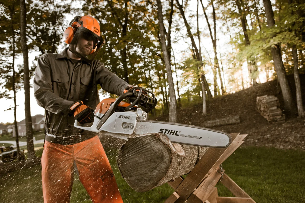STIHL MS 291, Guide Rollo E 45 cm (3/8 RM) - en situation