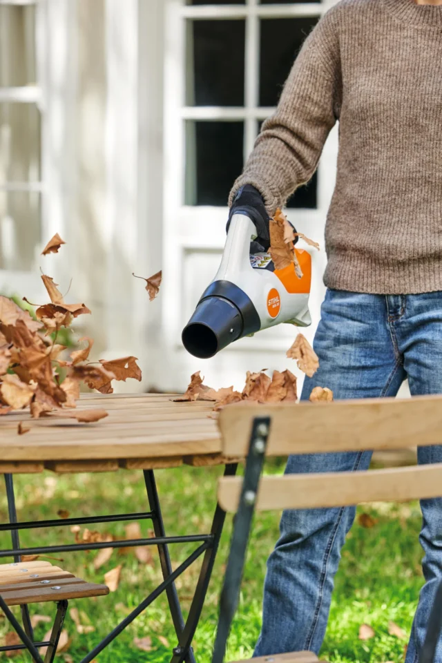 STIHL Pack Souffleur à batterie BGA 30 avec 2 batteries AS 2 et chargeur ALS 31 - en situation