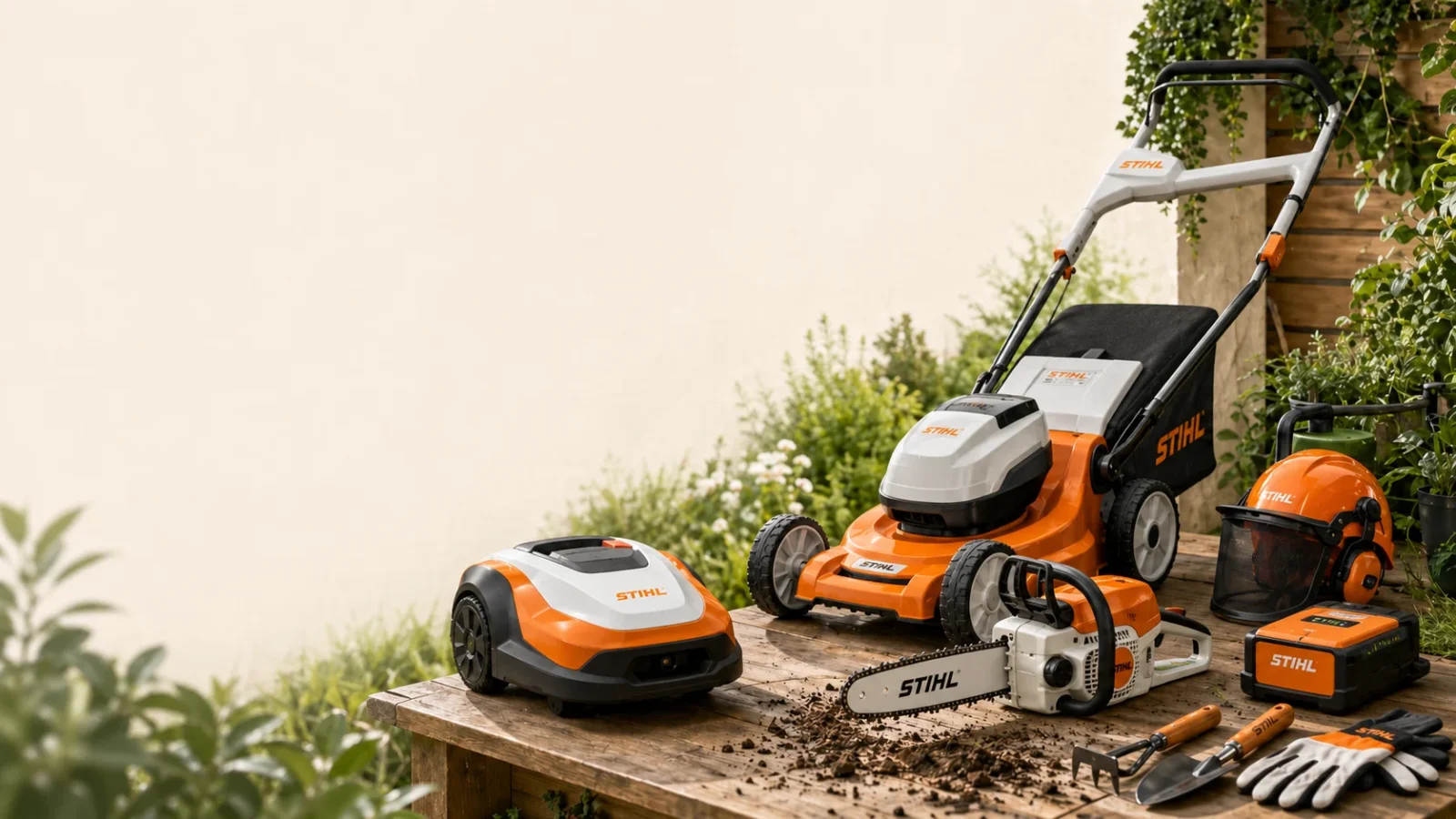 Matériel de motoculture premium dans un jardin
